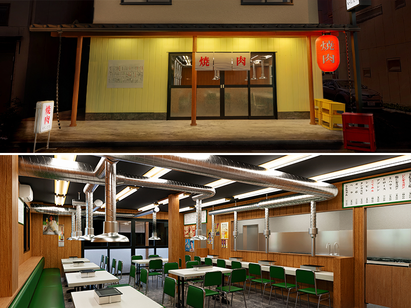 店舗 内観 外観 建築パース