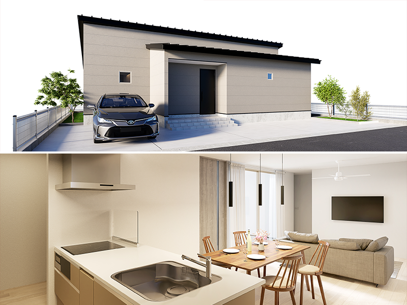 戸建住宅 内観 外観 建築パース